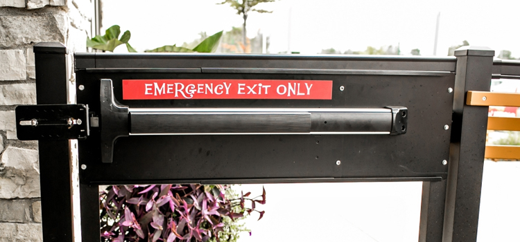 emergency push bar installation in Bostonia