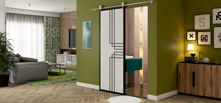 sliding bathroom door installation in Bostonia